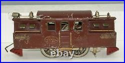 1912-14 Rare Lionel Prewar #53 Maroon Electric Locomotive Mechanical Reverse