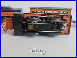 1930's Lionel Winner Lines set Engine, 1016 Tender, two 1011 Passenger Cars