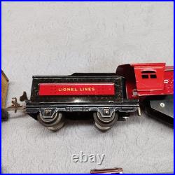 1930s Lionel Jr. Prewar 1063E Freight Set Red Locomotive With Original Box 1930s Lionel Jr. Prewar 1063E Freight Set Red Locomotive With Original Box