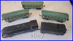 1930s Lionel Jr. Prewar O-gauge 1688E Blue Passenger Car Set