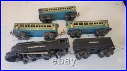 1930s Lionel Jr. Prewar O-gauge 1688E Blue Passenger Car Set