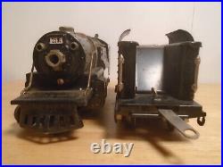 1933-42 Prewar Lionel O Scale #259e Loco, 261t Tender, 1719 Boxcar, 1717 Gondola