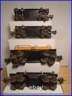 1938-42 Prewar Lionel O Gauge 224e Loco, 2224 Diecast Tender & 4 Freight Cars