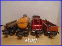 1938-42 Prewar Lionel O Gauge 224e Loco, 2224 Diecast Tender & 4 Freight Cars