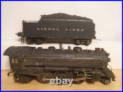 1938-42 Prewar Lionel O Gauge 224e Loco, 2224 Diecast Tender & 4 Freight Cars