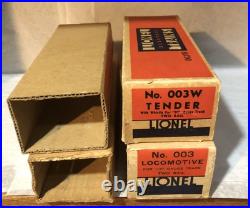 1939 Empty Boxes Only Prewar Lionel Oo Gauge 003 003w Super Detailed 2 Rail. M7 1939 Empty Boxes Only Prewar Lionel Oo Gauge 003 003w Super Detailed 2 Rail. M7