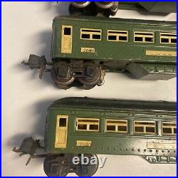 3 Lionel 2640 Vintage O Prewar Green/Cream Pullman Passenger Set 2640 2641 Train