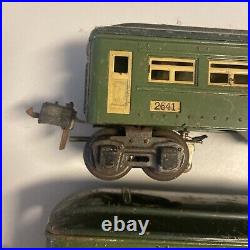 3 Lionel 2640 Vintage O Prewar Green/Cream Pullman Passenger Set 2640 2641 Train