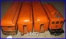 9U Orange Engine with 428 429 430 cars Lionel Tinplate Prewar Set