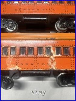 AMERICAN FLYER Wide Gauge THE Bunker Hill SET PreWar STANDARD Orange Lionel