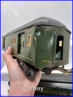 American Flyer Pre War Standard Gauge 4000 Locomotive and 2 Passenger Cars