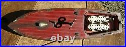 Antique Lionel-Craft Prewar 44 Speedboat Wind Up Works Toy Boat with Key Vintage