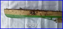 Antique Pre War Lionel Craft 44 Pressed Steel Wind Up toy Speed Motor boat