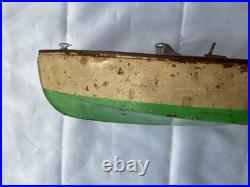 Antique Pre War Lionel Craft 44 Pressed Steel Wind Up toy Speed Motor boat