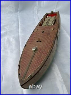 Antique Pre War Lionel Craft 44 Pressed Steel Wind Up toy Speed Motor boat