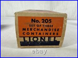Beautiful Lionel Original Prewar BOXED #205 Set of 3 Merchandise Containers