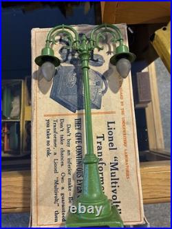 Boxed No. 54 Lamp PostLionel Prewar Trains Double Gooseneck (Rare Box!)