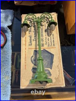Boxed No. 54 Lamp PostLionel Prewar Trains Double Gooseneck (Rare Box!)