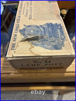 Boxed No. 54 Lamp PostLionel Prewar Trains Double Gooseneck (Rare Box!)