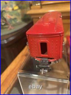 EXTREMELY HIGH GRADE Lionel Prewar 2-Tone Red 2601 Observation 2602 Baggage EX+