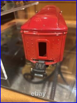 EXTREMELY HIGH GRADE Lionel Prewar 2-Tone Red 2601 Observation 2602 Baggage EX+