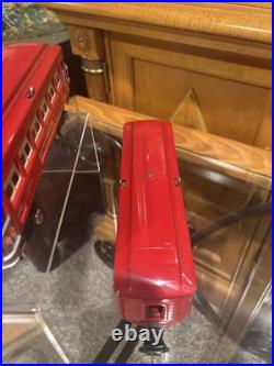 EXTREMELY HIGH GRADE Lionel Prewar 2-Tone Red 2601 Observation 2602 Baggage EX+