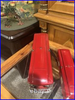 EXTREMELY HIGH GRADE Lionel Prewar 2-Tone Red 2601 Observation 2602 Baggage EX+
