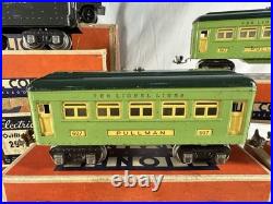 Excellent Lionel Original Prewar BOXED 249E Nickel Passenger Set #294E