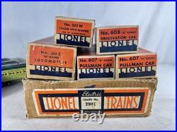 Excellent Lionel Original Prewar BOXED 249E Nickel Passenger Set #294E