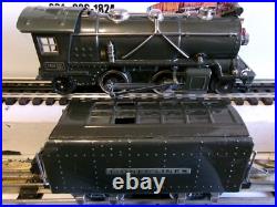 HTE LIONEL PREWAR #249E 2-4-2 GUN METAL LOCO With#265W TENDER