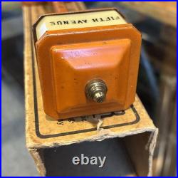 HTF 4 Way BoxedLionel Prewar Orange No. 57 Lamp Post! 5TH/21/Broad/42nd