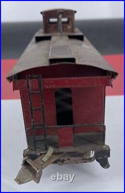 Ives Original Prewar #195 Caboose in Red Complete Good For Restoration