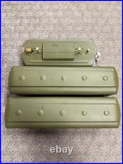 + Ives Prewar Standard Gauge Tinplate Green 3235 Electric Locomotive 2 Car Set