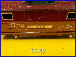 Ives Prewar Wide Gauge 195 Red Caboose WithLionel 217 Caboose Body Ives Trucks