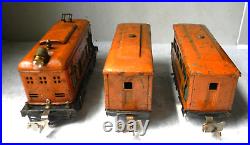 LIONEL GE-IR 60-Ton Box-Cab & 2-car Train Orange withGreen Rd# 248 Pre-War O 27