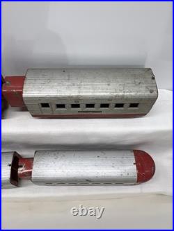 LIONEL Jr # 1700E ALUMINUM & LIGHT RED PASSENGER TRAIN 1935-37 Tested Prewar