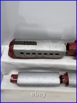 LIONEL Jr # 1700E ALUMINUM & LIGHT RED PASSENGER TRAIN 1935-37 Tested Prewar