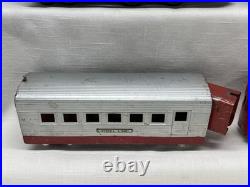 LIONEL Jr # 1700E ALUMINUM & LIGHT RED PASSENGER TRAIN 1935-37 Tested Prewar