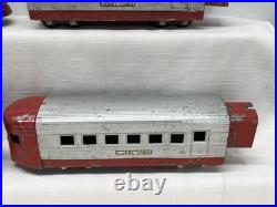 LIONEL Jr # 1700E ALUMINUM & LIGHT RED PASSENGER TRAIN 1935-37 Tested Prewar