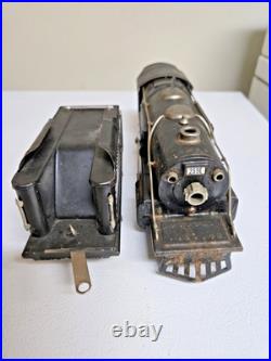 LIONEL No. 259E STEAM LOCOMOTIVE with 2 PASSENGER CARS SET PREWAR O Gauge