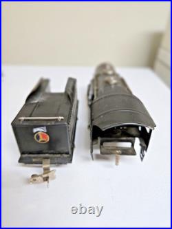 LIONEL No. 259E STEAM LOCOMOTIVE with 2 PASSENGER CARS SET PREWAR O Gauge