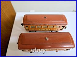 LIONEL No. 259E STEAM LOCOMOTIVE with 2 PASSENGER CARS SET PREWAR O Gauge