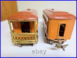 LIONEL No. 259E STEAM LOCOMOTIVE with 2 PASSENGER CARS SET PREWAR O Gauge