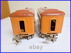 LIONEL No. 259E STEAM LOCOMOTIVE with 2 PASSENGER CARS SET PREWAR O Gauge