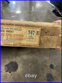 LIONEL PREWAR STANDARD GAUGE 347E SET 8E LOCO 337, 338 CARS WithOG BOX READ DESC
