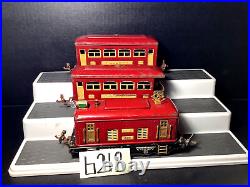 LIONEL Prewar # 248 Red Locomotive, #629 Pullman and 630 Observation. Boxed