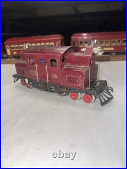 LIONEL Prewar O Gauge 156 engine dark red. Restored runs good