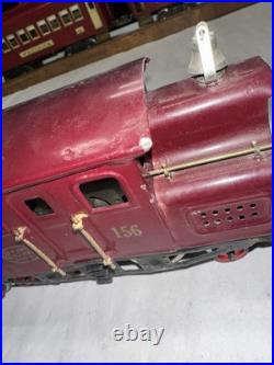 LIONEL Prewar O Gauge 156 engine dark red. Restored runs good