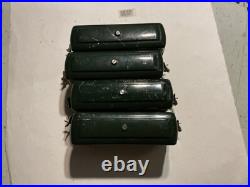 LIONEL Prewar O Gauge 4 2 tone green ILLUMINATED PASS CAR 3-607 & 1 608
