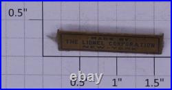 Lionel 100X-PWBS Prewar Brass Made By Lionel Corp. Nameplate (50)